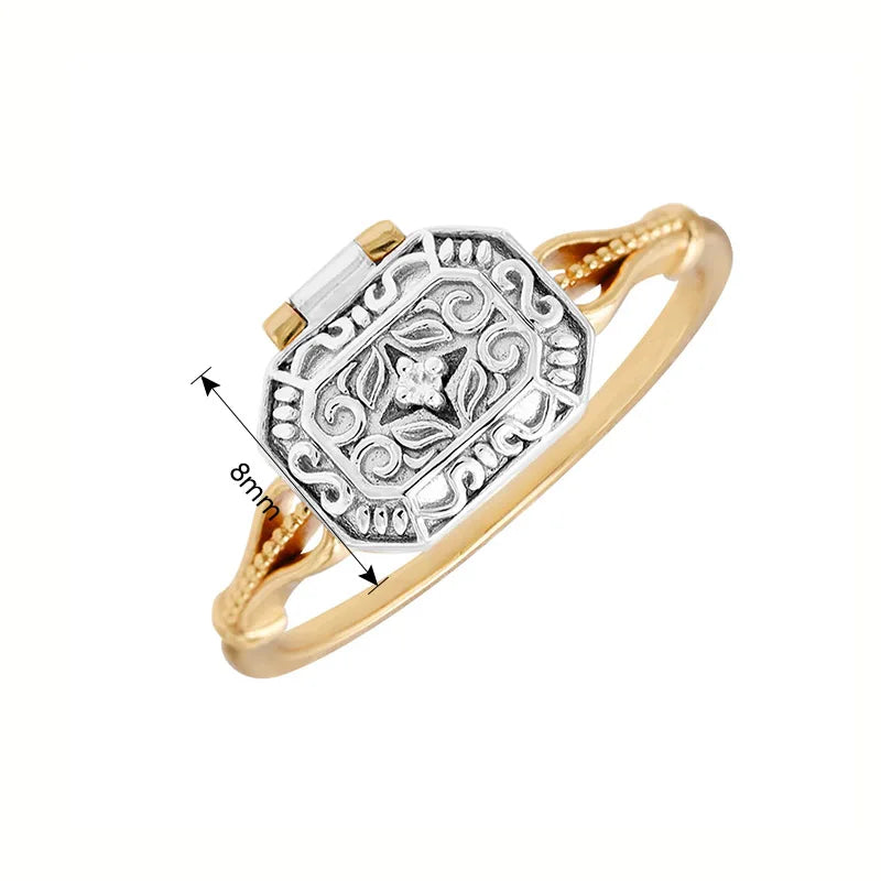 Vintage Locket 925 Sterling Silver Ring
