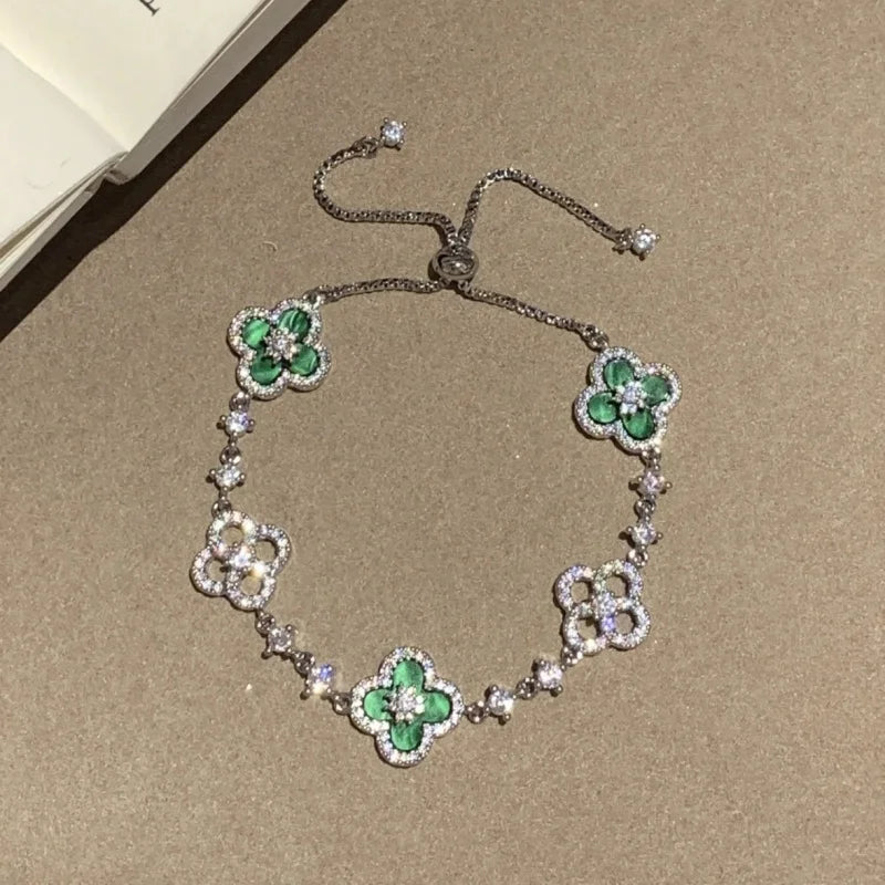 Four-Leaf Clover Flower Stainless Steel Bracelets