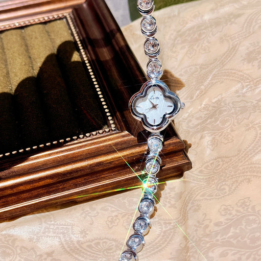 Four-Leaf Clover Flower Face Quartz Watch