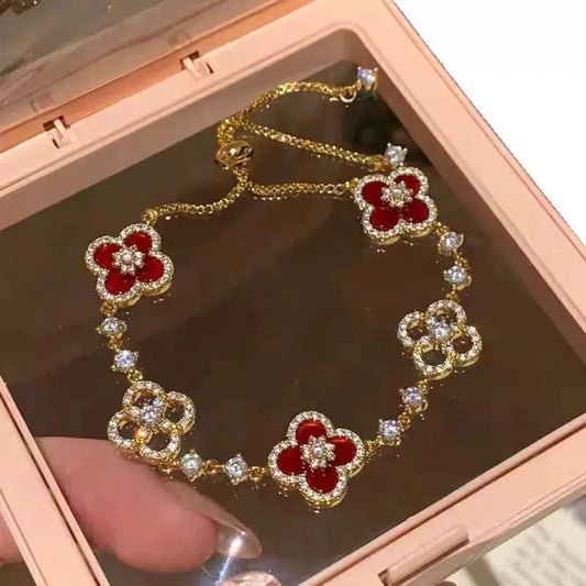 Four-Leaf Clover Flower Stainless Steel Bracelets