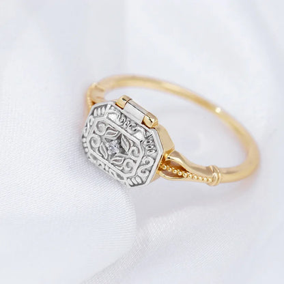 Vintage Locket 925 Sterling Silver Ring