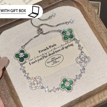 Four-Leaf Clover Flower Stainless Steel Bracelets