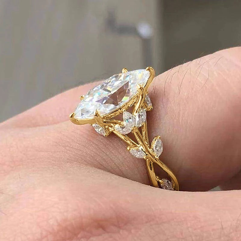 Marquise Cut Zirconia Gemstone Rings