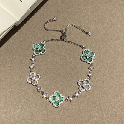 Four-Leaf Clover Flower Stainless Steel Bracelets