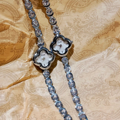 Four-Leaf Clover Flower Face Quartz Watch