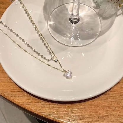Coquette Layered Pearl Pendant Necklaces