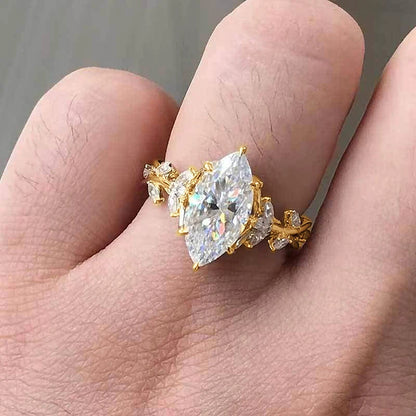 Marquise Cut Zirconia Gemstone Rings
