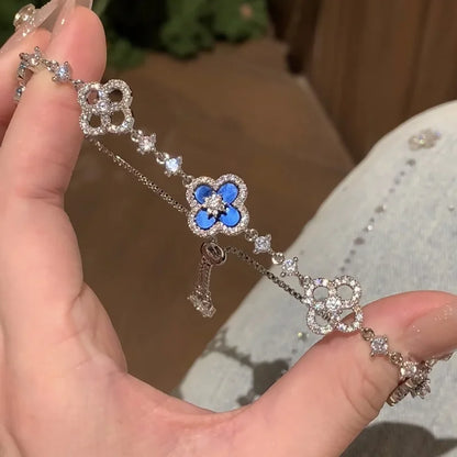 Four-Leaf Clover Flower Stainless Steel Bracelets