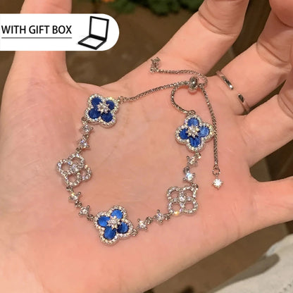 Four-Leaf Clover Flower Stainless Steel Bracelets