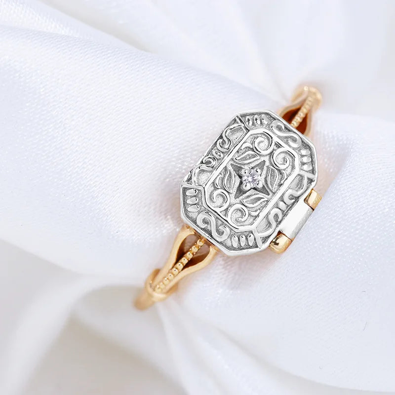 Vintage Locket 925 Sterling Silver Ring